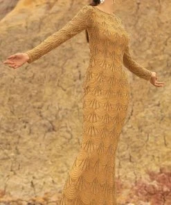 Primavera Couture - 3678 Beaded Scoop Evening Dress