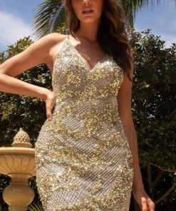 Primavera Couture - 3707 Cross Back Fitted Dress 17 Primavera Couture - 3707 Cross Back Fitted Dress