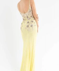 Primavera Couture - 3730 Beaded Plunging V-Neck Gown