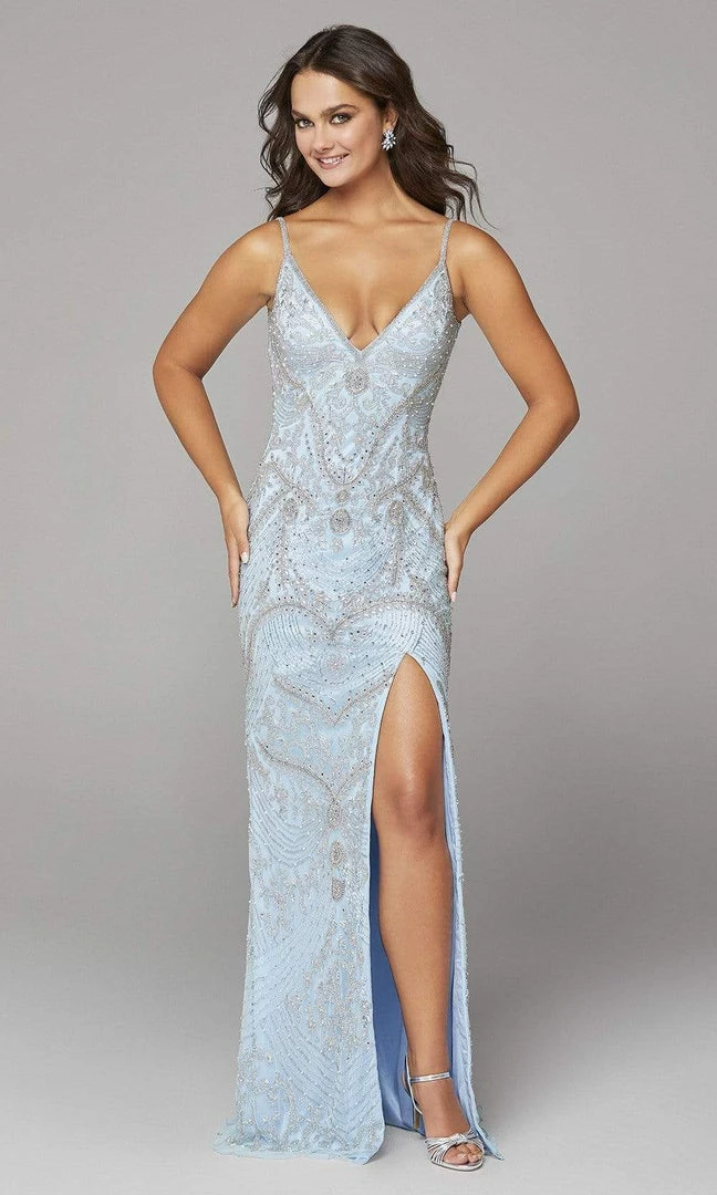 Primavera Couture - 3733 Beaded Sleeveless V-Neck Long Gown 13 Primavera Couture - 3733 Beaded Sleeveless V-Neck Long Gown