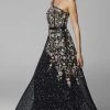 Primavera Couture - 3736 Fabulous Floral Sequined Pattern One Shoulder Ball Gown