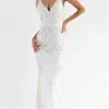 Primavera Couture - 3741 V-Neck Beaded Lace Long Gown