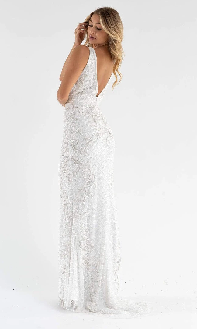 Primavera Couture - 3741 V-Neck Beaded Lace Long Gown 4 Primavera Couture - 3741 V-Neck Beaded Lace Long Gown