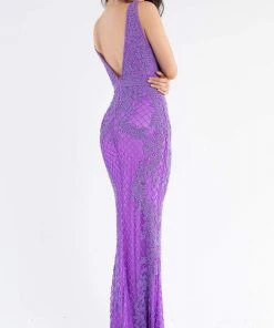 Primavera Couture - 3741 V-Neck Beaded Lace Long Gown 41 Primavera Couture - 3741 V-Neck Beaded Lace Long Gown