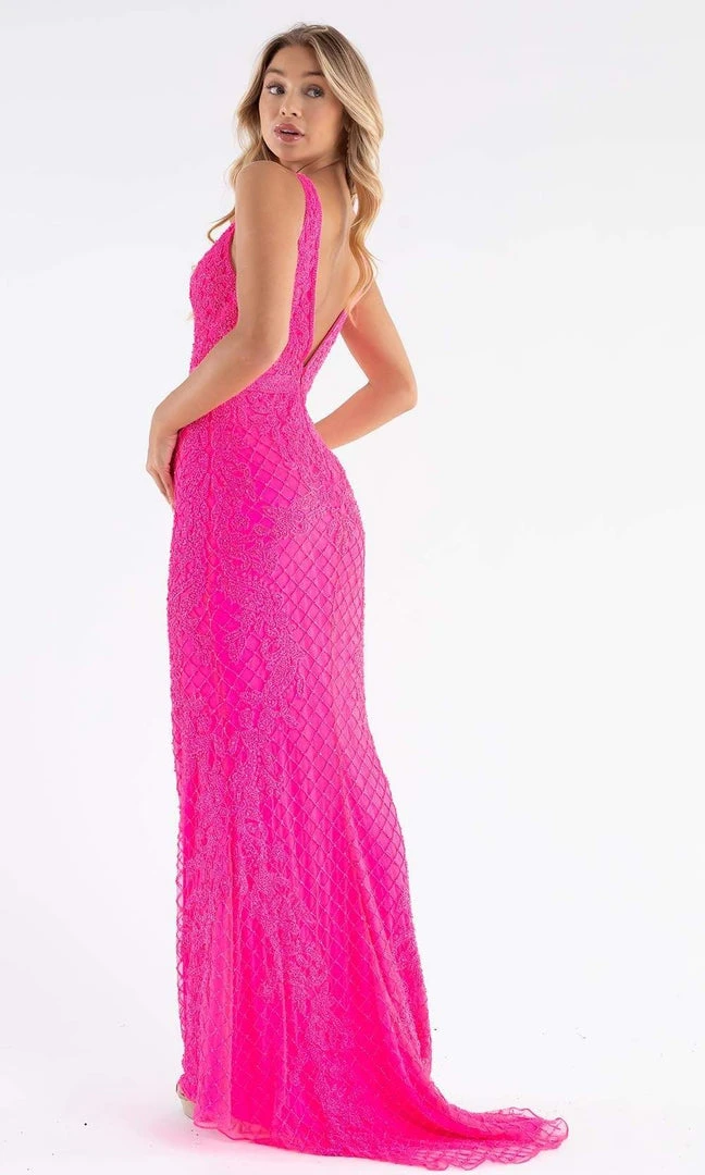 Primavera Couture - 3741 V-Neck Beaded Lace Long Gown 17 Primavera Couture - 3741 V-Neck Beaded Lace Long Gown