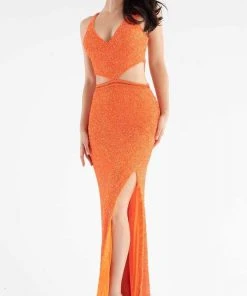 Primavera Couture - 3744 V-Neck Multiple Straps Long Gown 39 Primavera Couture - 3744 V-Neck Multiple Straps Long Gown