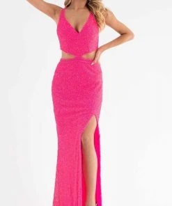 Primavera Couture - 3744 V-Neck Multiple Straps Long Gown 35 Primavera Couture - 3744 V-Neck Multiple Straps Long Gown