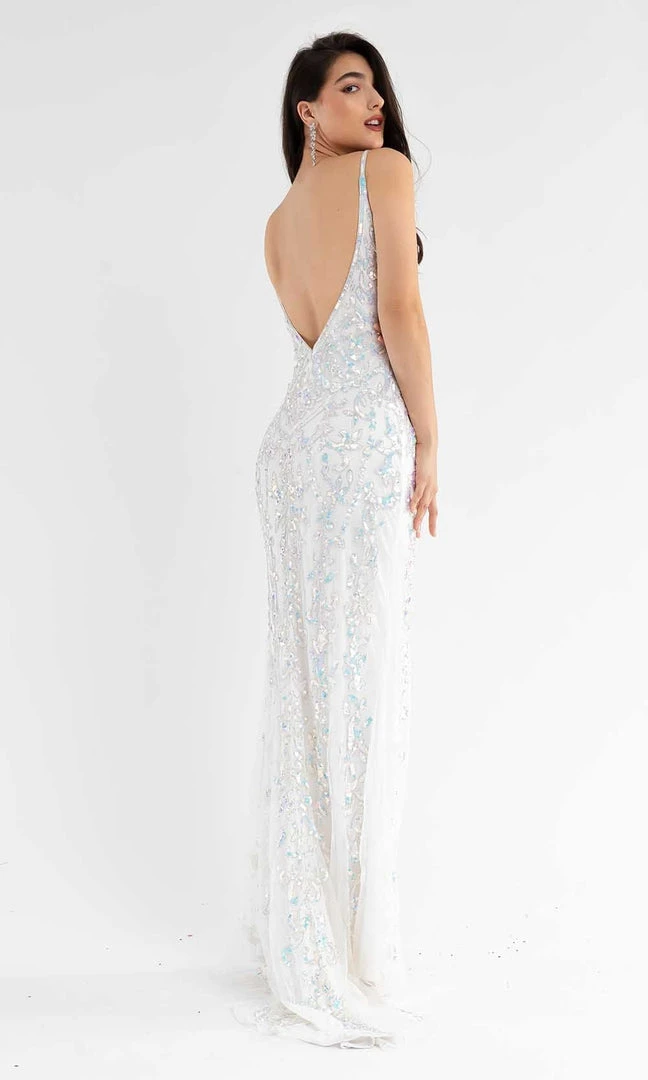 Primavera Couture - 3749 Sequin V-Neck Open Back Gown 4 Primavera Couture - 3749 Sequin V-Neck Open Back Gown