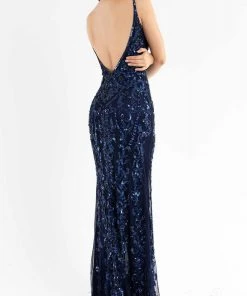 Primavera Couture - 3749 Sequin V-Neck Open Back Gown 24 Primavera Couture - 3749 Sequin V-Neck Open Back Gown
