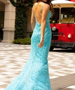 Primavera Couture - 3749 Sequin V-Neck Open Back Gown 35 Primavera Couture - 3749 Sequin V-Neck Open Back Gown