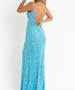 Primavera Couture - 3749 Sequin V-Neck Open Back Gown 34 Primavera Couture - 3749 Sequin V-Neck Open Back Gown