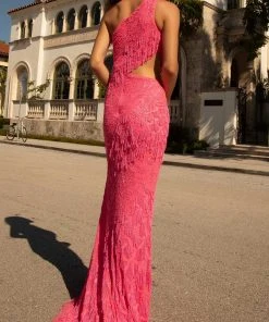 Primavera Couture - 3766 Asymmetrical One Sleeve Gown