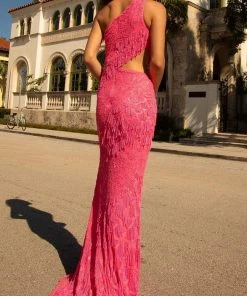 Primavera Couture - 3766 Asymmetrical One Sleeve Gown