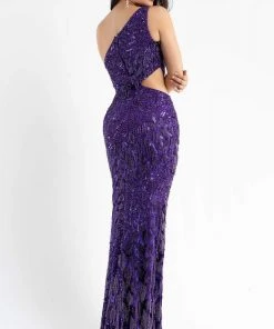 Primavera Couture - 3766 Asymmetrical One Sleeve Gown