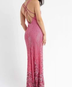 Primavera Couture - 3770 Fabulous Beading With Floral Embellishments Sleeveless Evening Gown