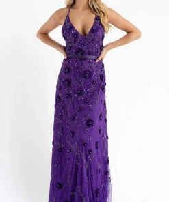 Primavera Couture - 3772 Floral Beaded Spaghetti Strap Long Dress 33 Primavera Couture - 3772 Floral Beaded Spaghetti Strap Long Dress