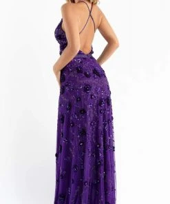 Primavera Couture - 3772 Floral Beaded Spaghetti Strap Long Dress 29 Primavera Couture - 3772 Floral Beaded Spaghetti Strap Long Dress