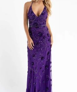 Primavera Couture - 3772 Floral Beaded Spaghetti Strap Long Dress 30 Primavera Couture - 3772 Floral Beaded Spaghetti Strap Long Dress