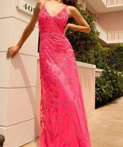 Primavera Couture - 3772 Floral Beaded Spaghetti Strap Long Dress 27 Primavera Couture - 3772 Floral Beaded Spaghetti Strap Long Dress