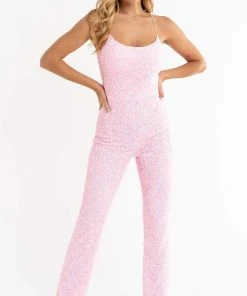 Primavera Couture - 3774 Sequin Scoop Neckline Jumpsuit