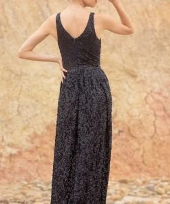 Primavera Couture - 3795 Sequin V-Neck A-Line Gown