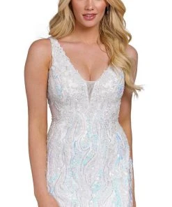 Primavera Couture 3822 - Embroidered Beaded Cocktail Dress
