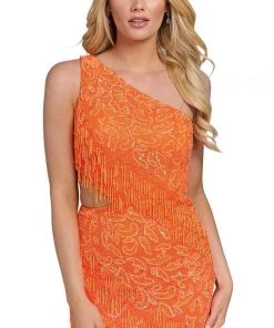 Primavera Couture 3836 - Asymmetric Neck Cutout Cocktail Dress