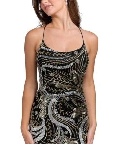 Primavera Couture 3848 - Sequin Scoop Neck Short Dress