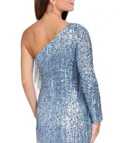 Primavera Couture 3858 - One Shoulder Fringes Cocktail Dress