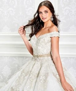 Princesa By Ariana Vara - PR11921 Off Shoulder Beaded Lace Ballgown