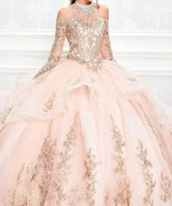 Princesa By Ariana Vara - PR11927 Beaded Appliqued High Halter Gown