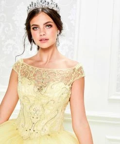 Princesa By Ariana Vara - PR11935 Sheer Bateau Beaded Tulle Ballgown