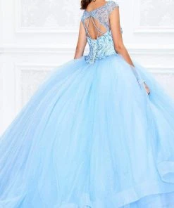 Princesa By Ariana Vara - PR11935 Sheer Bateau Beaded Tulle Ballgown