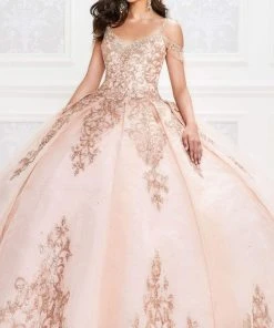 Princesa By Ariana Vara - PR12008 Beaded V-Neck Ball Gown