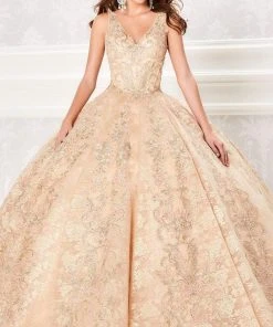 Princesa By Ariana Vara - PR21955 Lace V-Neck Ball Gown
