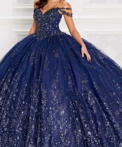 Princesa By Ariana Vara - PR22145 Floral Off Shoulder Glittered Gown