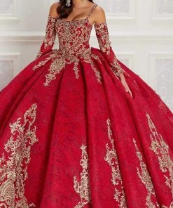 Princesa By Ariana Vara - PR22146 Pleated Lace Embellished Ballgown