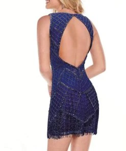 Rachel Allan - 30016 Beaded Scoop Cocktail Dress 9 Rachel Allan - 30016 Beaded Scoop Cocktail Dress
