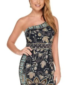 Rachel Allan - 40025 Fully Adorned One Shoulder Fitted Cocktail Dress 8 Rachel Allan - 40025 Fully Adorned One Shoulder Fitted Cocktail Dress