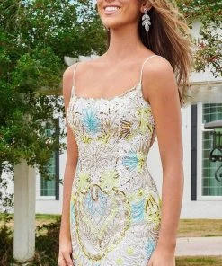 Rachel Allan 40080 - Beaded Sheath Cocktail Dress