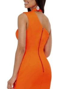 Rachel Allan - 40087 Embellished High Neck Fitted Dress