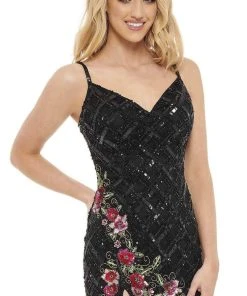 Rachel Allan - 40153 Sequin Lattice Sheath Dress 8 Rachel Allan - 40153 Sequin Lattice Sheath Dress