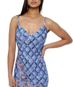 Rachel Allan - 40153 Sequin Lattice Sheath Dress