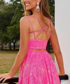 Rachel Allan 40206 - Strappy Back Sequin Homecoming Dress