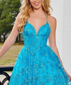 Rachel Allan 40243 - Halter A-Line Cocktail Dress