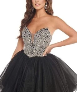 Rachel Allan - 50003 Beaded Pleated High Low Gown 10 Rachel Allan - 50003 Beaded Pleated High Low Gown