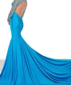 Rachel Allan - 50017 Beaded Long Sleeves Trumpet Gown 11 Rachel Allan - 50017 Beaded Long Sleeves Trumpet Gown