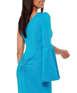 Rachel Allan - 50038 Asymmetric Crepe Mini Dress