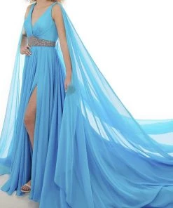 Rachel Allan - 50043 Grecian Chiffon Flowy Dress