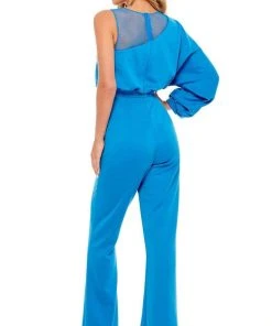 Rachel Allan - 50080 Floral Appliques Jewel Jumpsuit